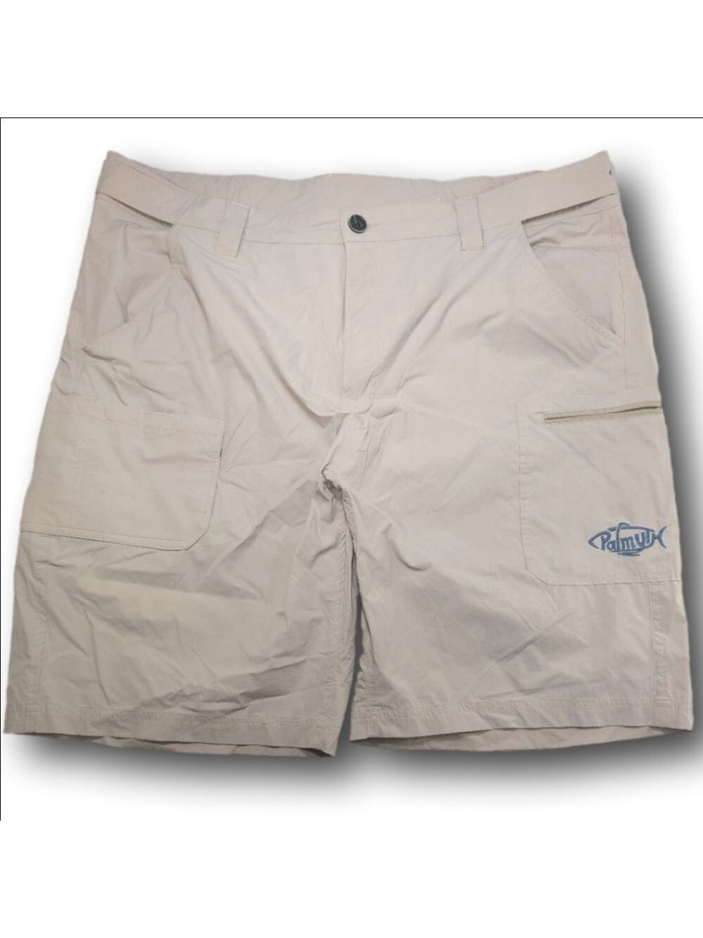 Men's Palmyth Cargo Shorts XXL Beige with Blue Logo